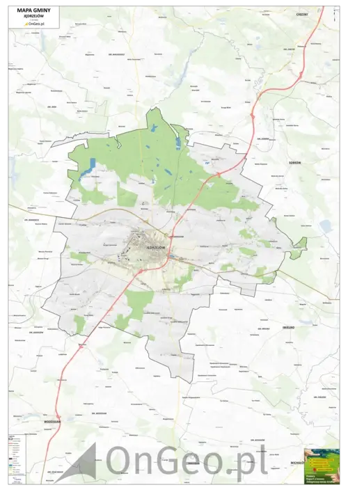 Mapa gminy Jędrzejów